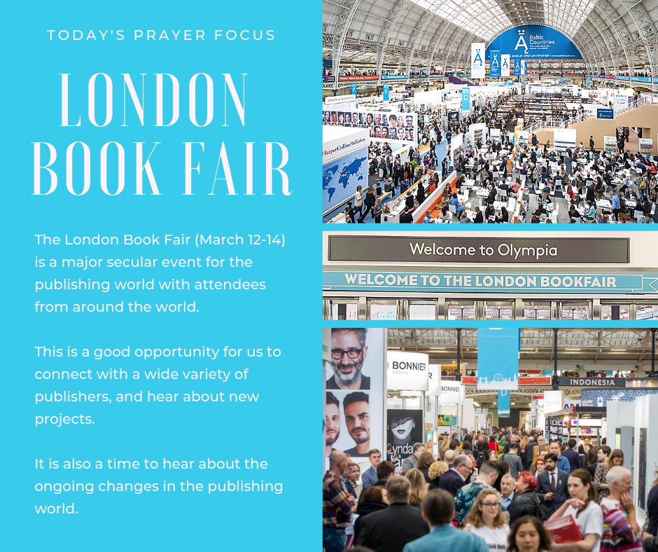 Pray for the London Book Fair (March 12th, 2019)