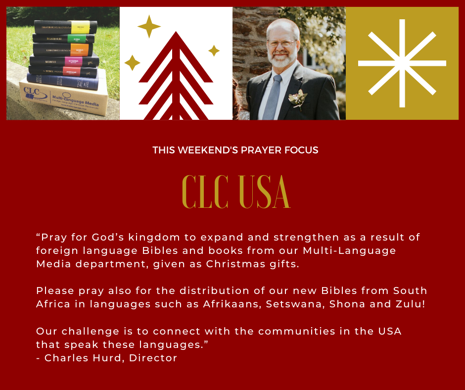 Weekend (December 28-29, 2019) Prayer Focus for CLC USA