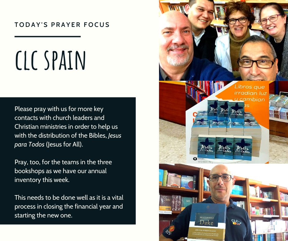 Monday (January 6) Prayer Focus for CLC Spain