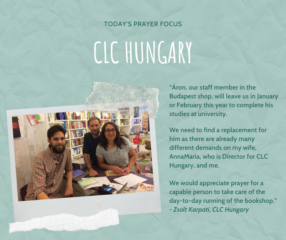 Wednesday (January 15) Prayer Focus for CLC Hungary