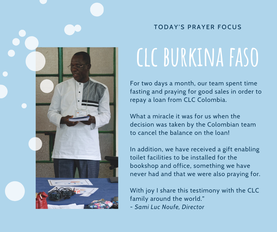 Monday (January 20) Prayer Focus for CLC Burkina Faso