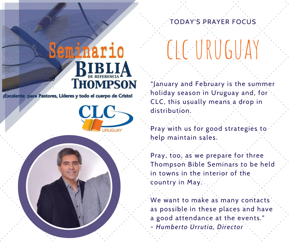 Monday (January 27) Prayer Focus for CLC Uruguay