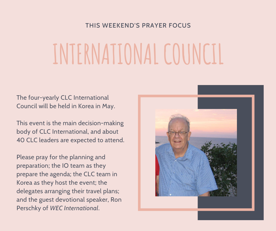 Weekend (February 22-23) Prayer Focus for International Council