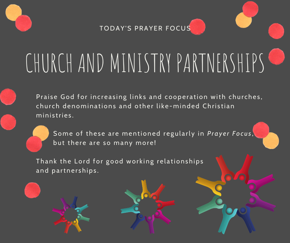 Thursday (February 27) Prayer Focus for Church and Ministry Partnerships